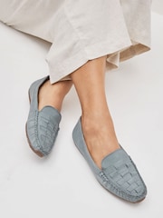 Blue Regular/Wide Fit Forever Comfort® Leather Weave Driver Shoes - Image 1 of 7