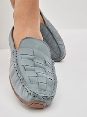 Blue Regular/Wide Fit Forever Comfort® Leather Weave Driver Shoes - Image 2 of 7