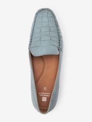 Blue Regular/Wide Fit Forever Comfort® Leather Weave Driver Shoes - Image 5 of 7
