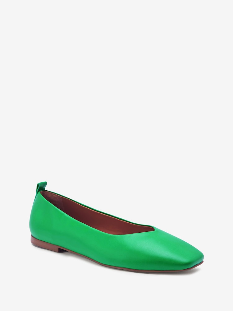 Green Signature Leather Hi Cut Ballerina Shoes - Image 5 of 7
