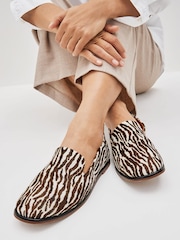 Zebra Print - Forever Comfort® Leather Slipper Shoes - Image 1 of 6