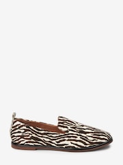 Zebra Print - Forever Comfort® Leather Slipper Shoes - Image 3 of 6