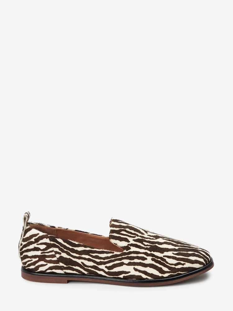 Zebra Print - Forever Comfort® Leather Slipper Shoes - Image 3 of 6