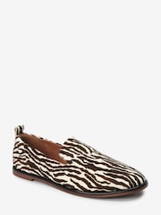 Zebra Print - Forever Comfort® Leather Slipper Shoes - Image 4 of 6