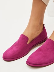 Różowy - Forever Comfort® Leather Slipper Shoes - Image 2 of 7