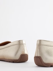 Gold Regular/Wide Fit Forever Comfort® Leather Weave Driver Shoes - Image 4 of 4