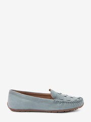 Blue Extra Wide Fit Forever Comfort® Leather Weave Driver Shoes - Image 1 of 5