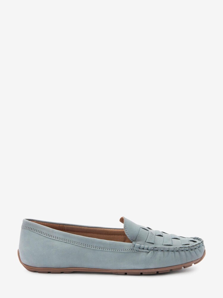 Blue Extra Wide Fit Forever Comfort® Leather Weave Driver Shoes - Image 1 of 5 Blue Extra Wide Fit Forever Comfort® Leather Weave Driver Shoes - Image 1 of 5