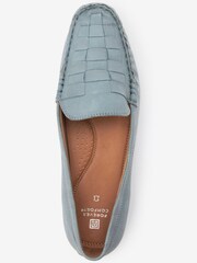 Blue Extra Wide Fit Forever Comfort® Leather Weave Driver Shoes - Image 3 of 5