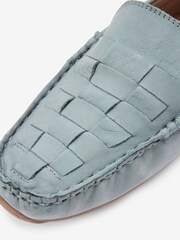 Blue Extra Wide Fit Forever Comfort® Leather Weave Driver Shoes - Image 4 of 5