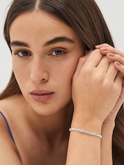 Silver Tone Graduated Sparkle Bracelet - Image 1 of 4