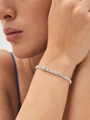 Silver Tone Graduated Sparkle Bracelet - Image 2 of 4