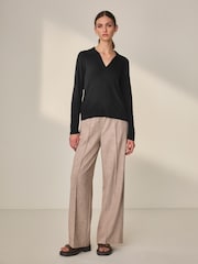 Black Premium Merino Polo Neck Jumper - Image 2 of 8