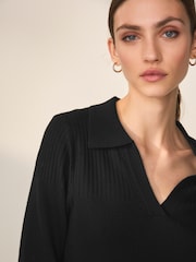Black Premium Merino Polo Neck Jumper - Image 6 of 8