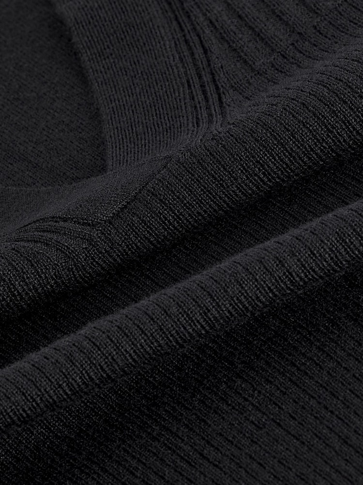 Black Premium Merino Polo Neck Jumper - Image 8 of 8