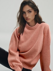 Blush Pink Premium 100% Wool Neppy Jumper - Image 1 of 6