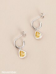 Sterling Silver Birthstone Hoop Earrings - Image 13 of 13