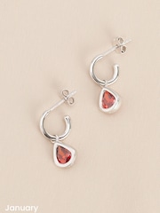 Sterling Silver Birthstone Hoop Earrings - Image 2 of 13