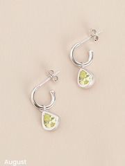 Sterling Silver Birthstone Hoop Earrings - Image 9 of 13