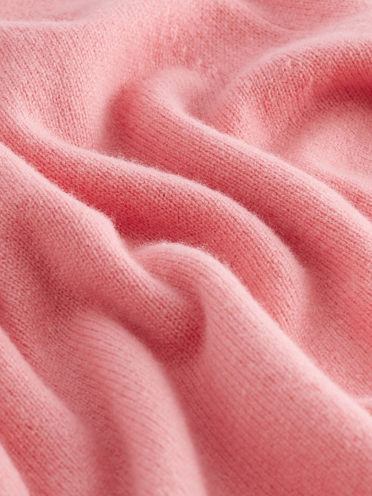 Coral Pink Premium 100% Lambswool Crew Neck Jumper - Image 6 of 7