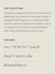 Red Premium Lyocell Deep V-Neck Jumper - Image 3 of 9