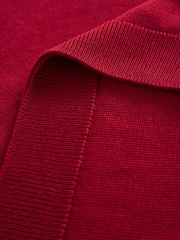 Red Premium Lyocell Deep V-Neck Jumper - Image 7 of 9