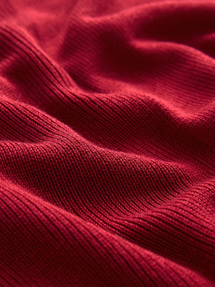 Red Premium Lyocell Deep V-Neck Jumper - Image 9 of 9