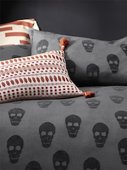 Furn Grey Skulls Tufted 100% Cotton Duvet Cover and Pillowcase Set - Image 3 of 4