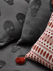 Furn Grey Skulls Tufted 100% Cotton Duvet Cover and Pillowcase Set - Image 4 of 4