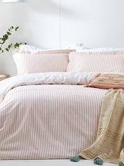 Yard Blush Hebden Striped 100% Cotton Duvet Cover and Pillowcase Set - Image 1 of 4