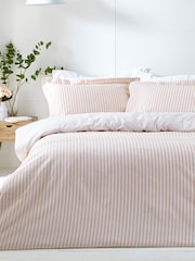 Yard Blush Hebden Striped 100% Cotton Duvet Cover and Pillowcase Set - Image 2 of 4