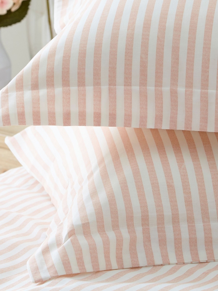 Yard Blush Hebden Striped 100% Cotton Duvet Cover and Pillowcase Set - Image 4 of 4