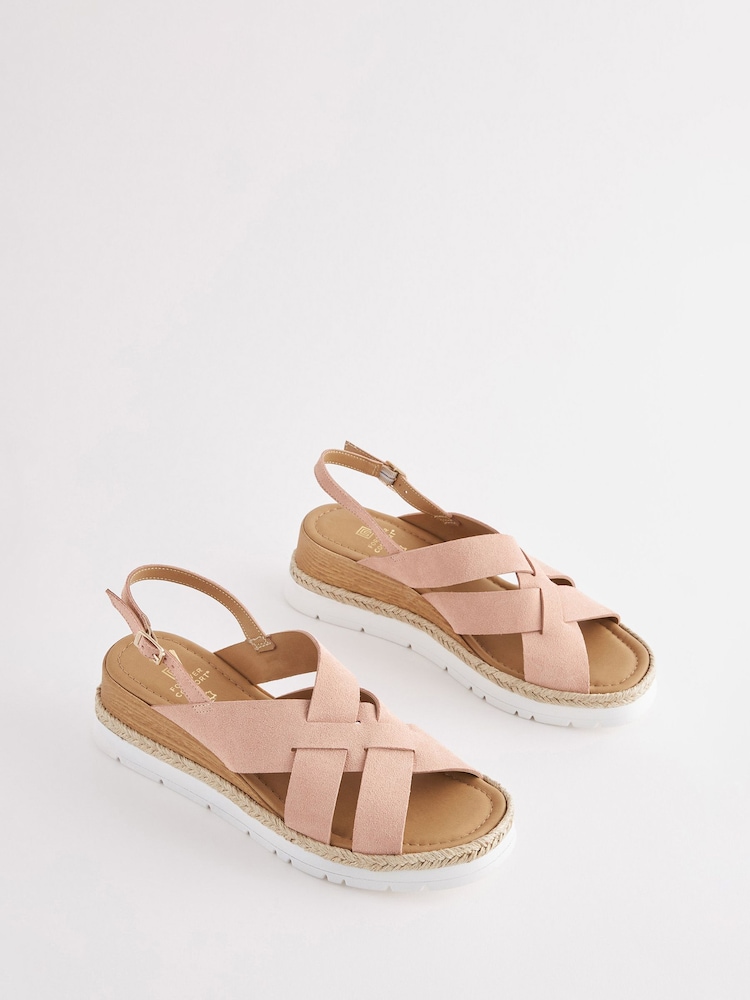 Pink Extra Wide Fit Forever Comfort® Extra Wide Fit Sports Crossover Wedges - Image 1 of 5