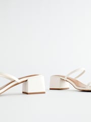 Bone White Extra Wide Fit Forever Comfort® Two Band Block Heel Mules - Image 4 of 5
