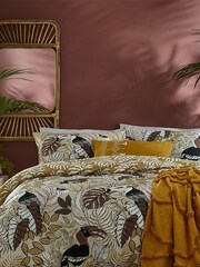 furn. Natural Tocorico Jungle Reversible Duvet Cover and Pillowcase Set - Image 1 of 4