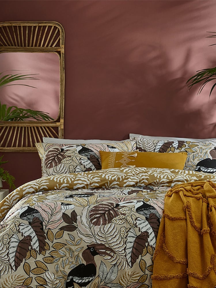 furn. Natural Tocorico Jungle Reversible Duvet Cover and Pillowcase Set - Image 1 of 4