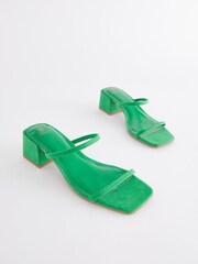Green Extra Wide Fit Forever Comfort® Two Band Block Heel Mules - Image 3 of 5