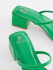 Green Extra Wide Fit Forever Comfort® Two Band Block Heel Mules - Image 4 of 5