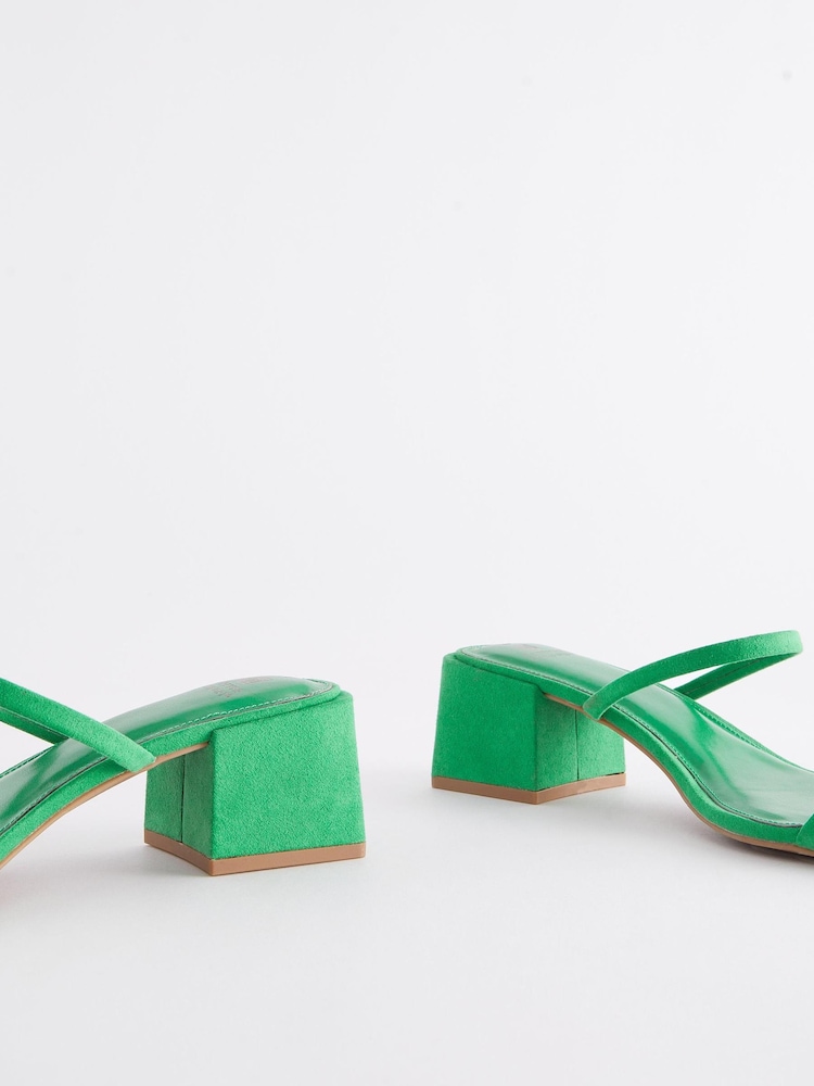 Green Extra Wide Fit Forever Comfort® Two Band Block Heel Mules - Image 5 of 5