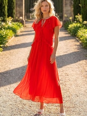 Roman Red Frill Detail Maxi Dress - Image 1 of 4