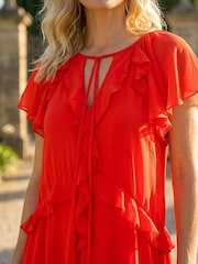 Roman Red Frill Detail Maxi Dress - Image 2 of 4