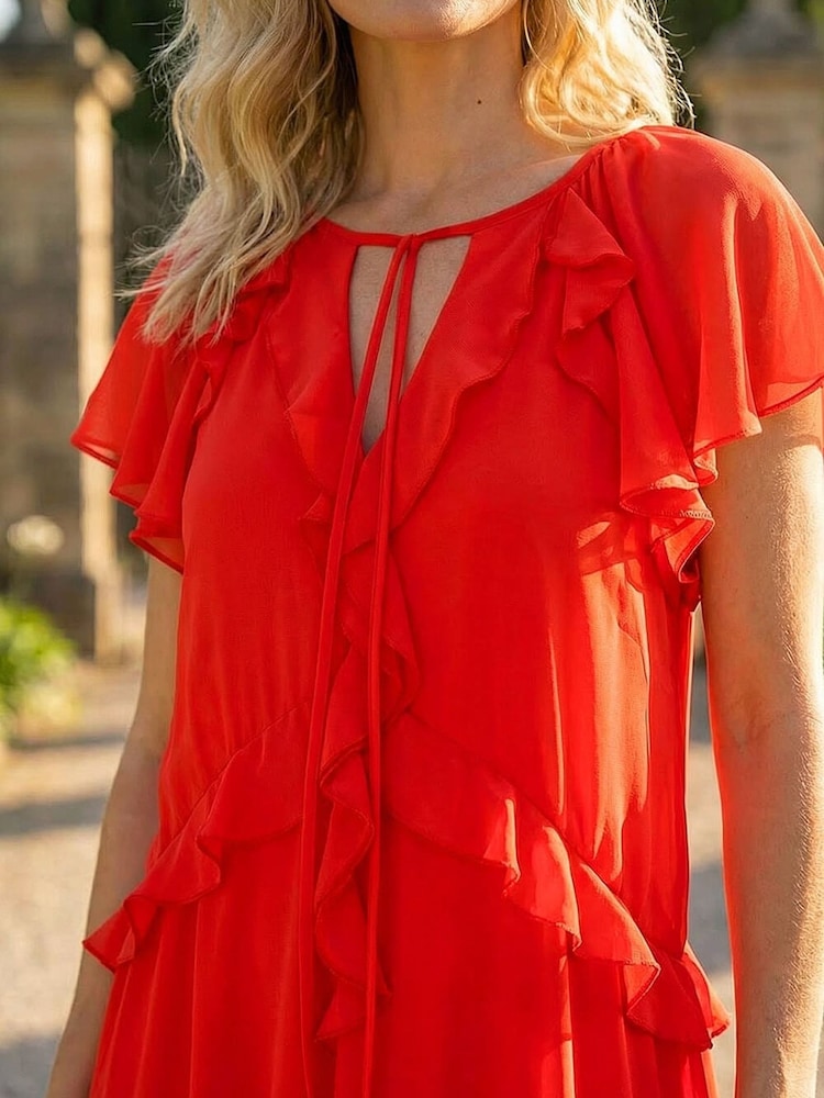 Roman Red Frill Detail Maxi Dress - Image 2 of 4 Roman Red Frill Detail Maxi Dress - Image 2 of 4