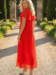 Roman Red Frill Detail Maxi Dress - Image 3 of 4