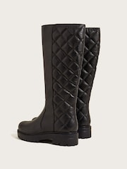 Monsoon Black Quilted Leather Stomp Boots - Image 2 of 2