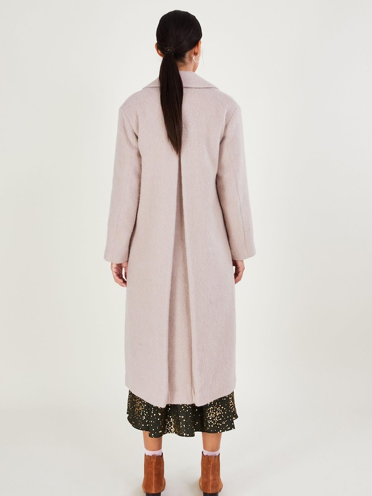 Monsoon Pink Jenny Brushed Wool Mix Smart Coat - Image 2 of 3 Monsoon Pink Jenny Brushed Wool Mix Smart Coat - Image 2 of 3