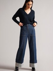 Ted Baker Blue Jackeiy V-Neck Sweater - Image 3 of 5