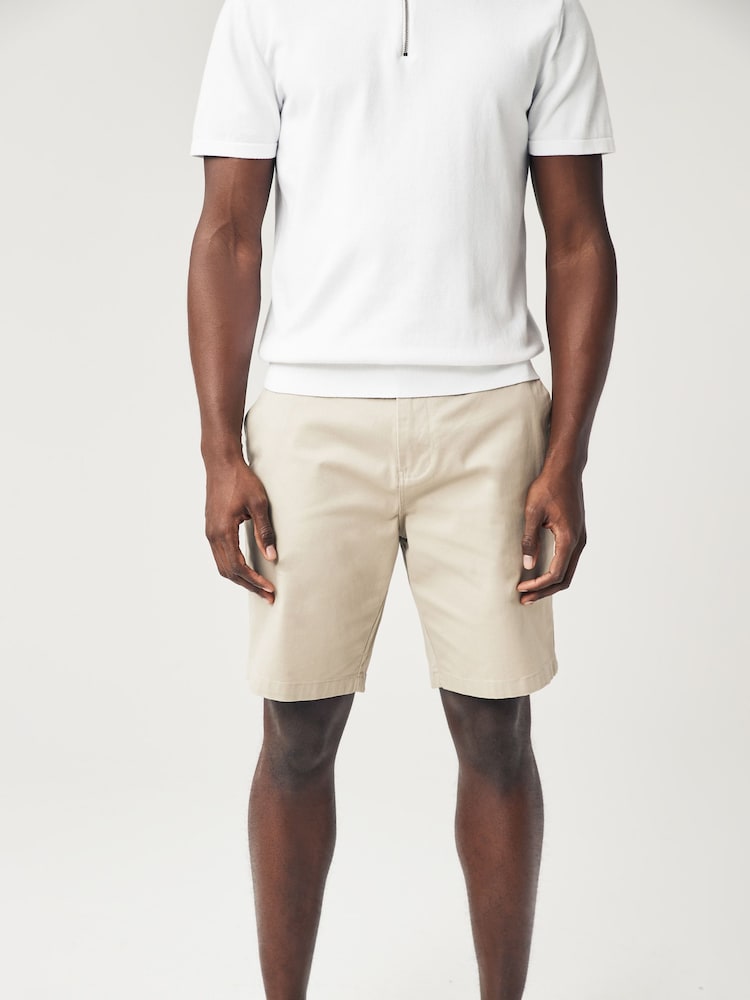Bleu marine/gris/pierre - Ajustement droit - Short chino extensible 3 Pack - Image 11 of 14