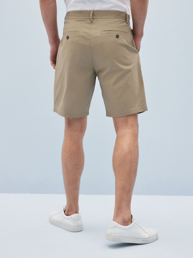 Bleu marine/gris/pierre - Ajustement droit - Short chino extensible 3 Pack - Image 4 of 14