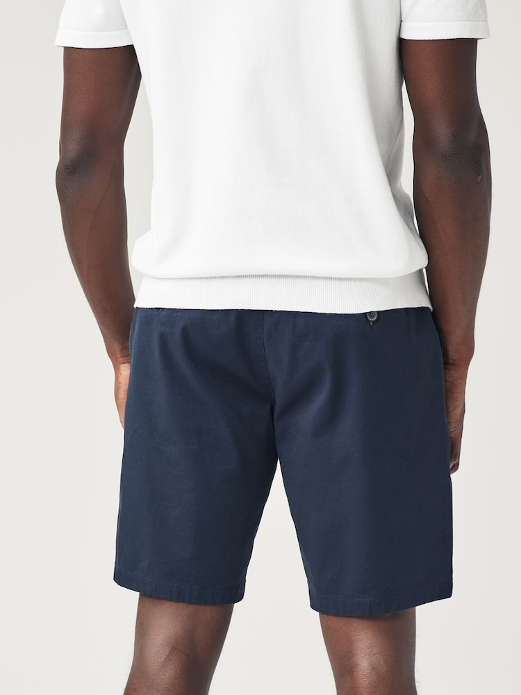 Bleu marine/gris/pierre - Ajustement droit - Short chino extensible 3 Pack - Image 8 of 14