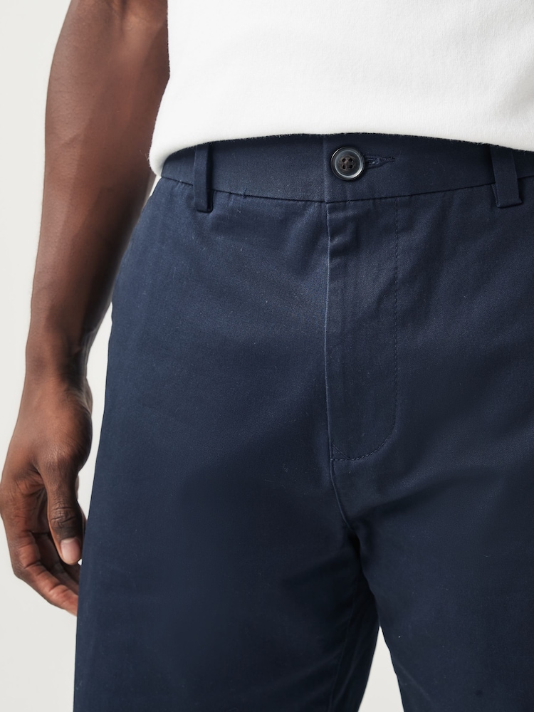 Bleu marine/gris/pierre - Ajustement droit - Short chino extensible 3 Pack - Image 9 of 14